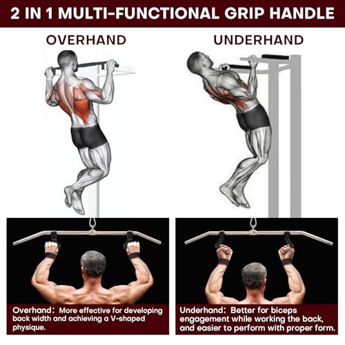 Neutral Grip Pull Up Handles - Heavy Duty Multi-Purpose Handles for Pull Ups & Deadlifts - Ergonomic Workout Handles & Exercise Machine Attachments with Premium Grips