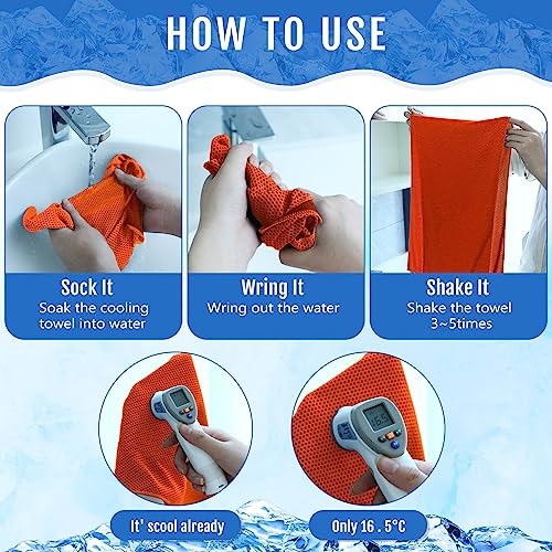 Hosuly 30 Pack Cooling Towels 40"x12" - color: Orange