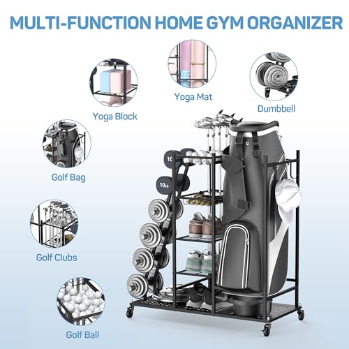 PLKOW Weight Rack for Dumbbells, Home Gym Storage for Dumbbells Yoga Mat Kettlebells, Yoga Mat Storage Rack for Garage, Home Gym
