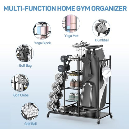 PLKOW Weight Rack for Dumbbells, Home Gym Storage for Dumbbells Yoga Mat Kettlebells, Yoga Mat Storage Rack for Garage, Home Gym