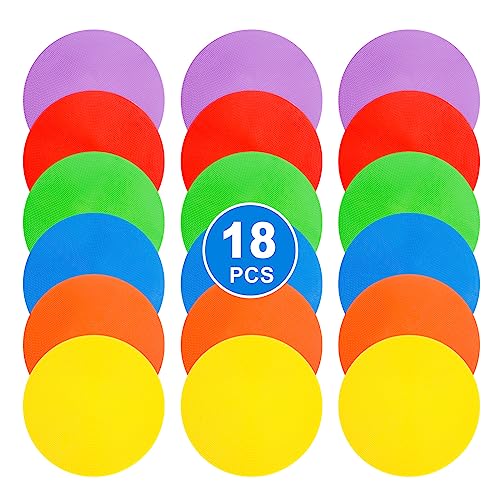 9 inch Spot Markers Flat Field Cones, Non Slip Rubber Agility Markers Flat Field Cones for Soccer Basketball Sports Speed Agility Training （18 pcs）