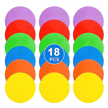 9 inch Spot Markers Flat Field Cones, Non Slip Rubber Agility Markers Flat Field Cones for Soccer Basketball Sports Speed Agility Training （18 pcs）