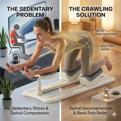 Crawling Training Machine Noiseless Spine Twist & Stretch Trainer Effective Waist & Spine Workout, 3 Adjustable Height LED Counter 230kg Capacity,Detachable,for Full-Body WorkoutWhite,57 in - color: White
