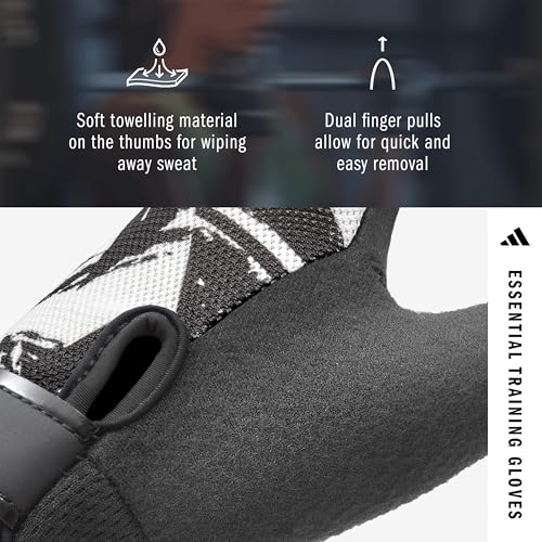 adidas Essential Training Gloves - color: Graphic, size: Small