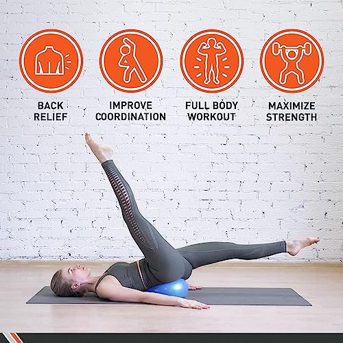 Body Sport Core Fitness, Yoga and Pilates, Excercise Fusion Ball, Core Training, Physical Therapy, Balance, Stability, Stretching, Improve Health, Non-Latex, 7.5" Diameter