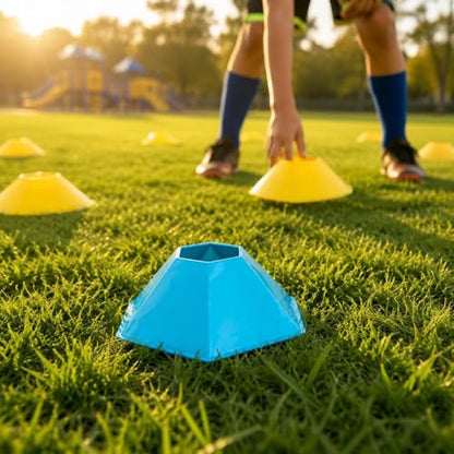 Soccer Training Cone PE Agility Training Cone Portable Athletic Gear - color: Blue