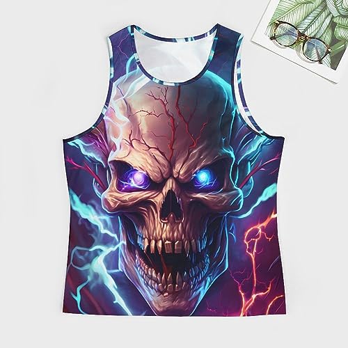 BIVENANT Skull Shirts for Men Novelty Mens Skull Tank Top Big and Tall Tank Tops Graphic Tees Shirt - color: Aid001008, size: 3X-Large