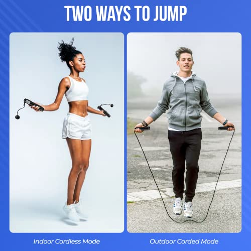 Jump Rope, Speed Digital Skipping Rope with Calorie Counter for Women Men Kids with Speed Cordless Ball, Ice Towel, Soft Breathable Fast Drying Microfiber Towel Super Absorbent