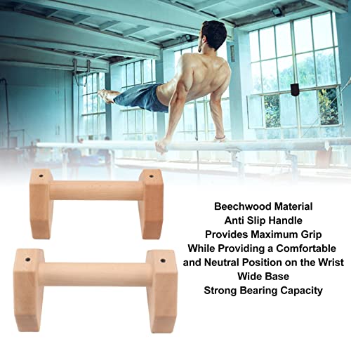 Pack of 2 Wooden Push Up Handles, Non-Slip Pushup Bar Handstand Parallettes Bars for Calisthenics and Fitness (30 cm / 11.8 inches)
