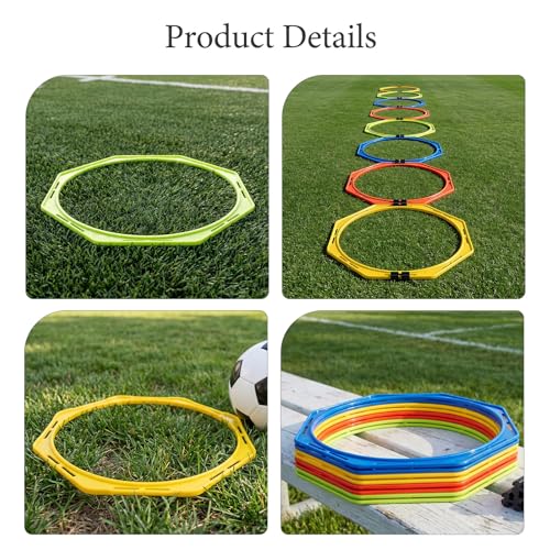 8PCS Agility Training Rings: 15.8'' Speed Footwork Hoops - Agility Ladder Hurdles for Football Soccer Gymnastics Home Gym School Dog Exercise Outdoor Field Day Games