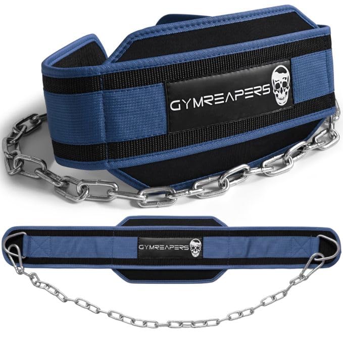 Gymreapers Dip Belt With Chain For Weightlifting, Pull Ups, Dips - Heavy Duty Steel Chain For Added Weight Training