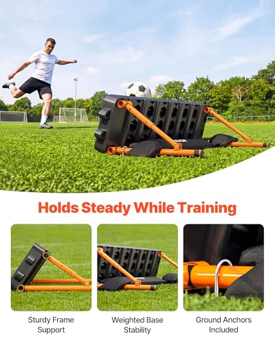 VEVOR Upgrade Soccer Rebounder Board, Mult-Adjustable Angles Portable Soccer Rebound Wall, Foldable Kickback Board, Soccer Practice Equipment, Ideal for Kids & Adults Passing & Shooting Drills - size: 37.4" x 9.8"