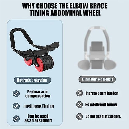 Elbow Support Automatic Rebound Abdominal Wheel，Ab Roller for Abdominal Exercise Machine，Abs Workout Equipment，Dolly Core Strengthening Trainer Fitness Belly Training