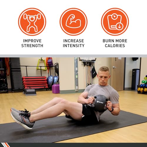 Body Sport Double Grip Medicine Ball, 20 lb. - Strength Training Weighted Exercise Tool - Softer Kettlebell Alternative for Home Fitness & Gyms