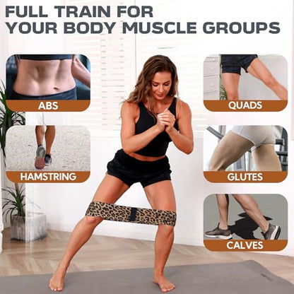 Booty Bands, 3 Levels Hip Bands, Polyester-Cotton and Latex Silk Workout Bands Resistance Bands for Home, Gym, Fitness, Pilates, Yoga (Pack of 3) - style: Leopard-New