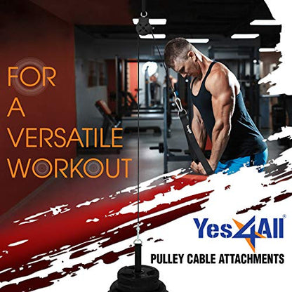 Yes4All Cable Machine Attachment, Row Handles, Tricep Rope, Straight Bar, V Bar, LAT Pulldown Accessories Load 880 LB for Home Gym - color: B. Single Combo: For 2 inch Olympic Plates