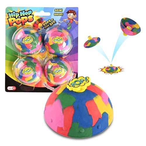 4in1 Bounce Bowls Ball Fidget Toy for Kids & Adults Spinning Stress Relief, Pop Up Toy Outdoor Game Sports Fingertip Toy for School, Birthday Party Favors, Goodie Bag Fillers for Boys and Girls - size: 4 Pieces Bouncing Bowl