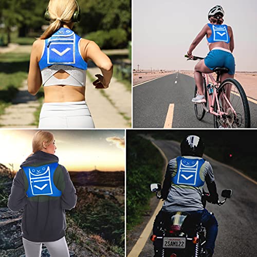 Running Mini Backpack Vest for Men & Women - Hi-viz gear, Holds Valuables, any Phone - Ideal for Fitness, Walking, Cycling! - color: Sky Blue