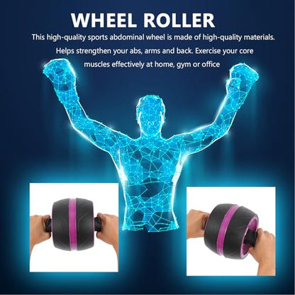 UKCOCO Ab Roller Wheel Fitness Roller for Core Workout, Portable Abs Abdominal Trainer Wheel with Automatic Rebound, Home Exercise Equipment for Men and Women