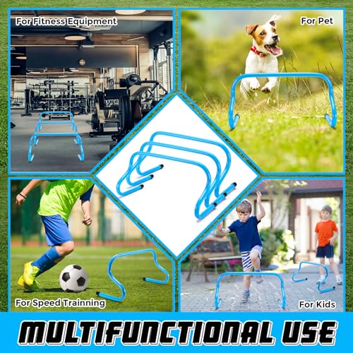 Wettarn 12 Pcs 9" Speed Training Agility Hurdles for Athletes Reliable Training Hurdle Plyometric All Purpose Practice Equipment for Soccer Basketball Football - color: Blue