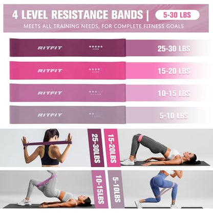 RitFit Pilates Ring Circle - 14 Inch Magic Fitness Circle for Toning Inner & Outer Thighs, Bonus Workout Guide Included (Pink Kit)