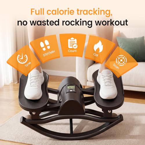 RELIFE REBUILD YOUR LIFE Rock Stepper Side to Side Rocking Fitness Stepper, Low-Impact Balance Board with Resistance Bands,Non-Slip Base for Full Body Workout, Fitness Machine Equipment at Home