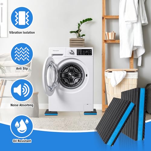 4 Pack for Washing Machine 4"x4", 7/8" T EVA Anti Vibration Pads Mechanical Damping Vibrating Sound Isolation Pad Rubber Isolator Mat for Compressor, Air Conditioner, Washer, Dryer, Treadmill