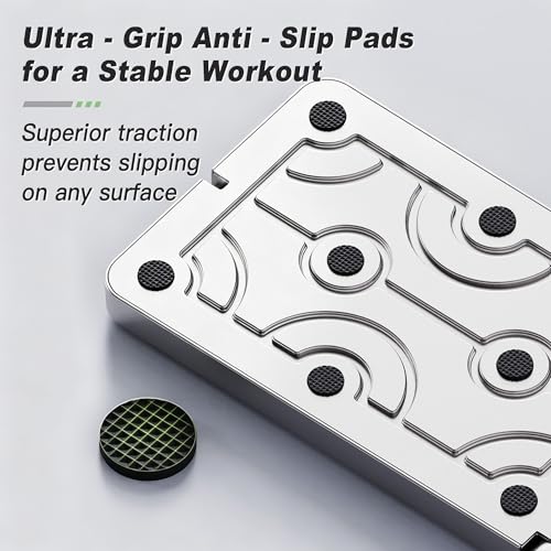 Aluminum Push Up Board with Resistance Bands, 1100 lb - color: silver