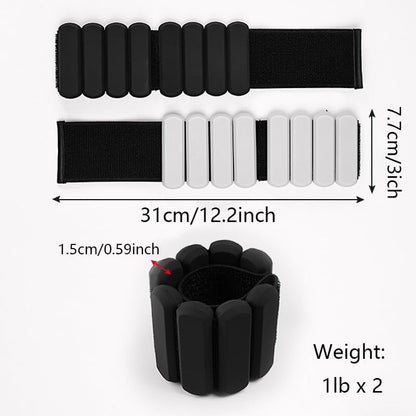 Ankle Weights for Women Man, 1 Pair Wrist Weights 2lbs (1lb Each) for Home Gym Fitness Pilates, Hand and Leg Weights with Adjustable Strap, Breathable & Comfortable Arm Weights