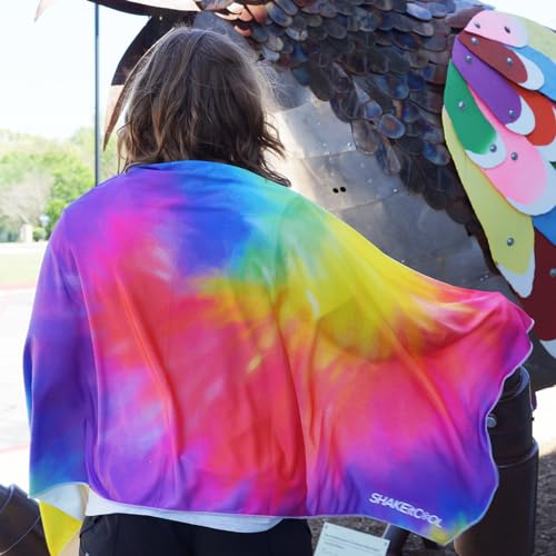 Large Cooling Shawl - Instant Heat Relief for Outdoor Events - color: Tie Dye