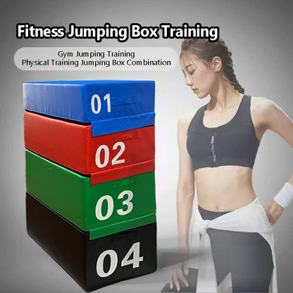 4 in 1 Foam Plyometric Box, Adjustable Height Soft Foam Jump Box Set, Non-Slip, Durable, Easy-to-Clean Soft Training Box, Suitable for Gyms, Home, Jumping, etc.(Size:02（90 * 55 * 30cm）) - size: 02（90*55*30cm）
