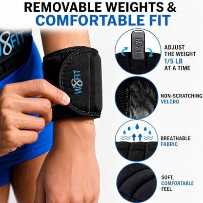 W8FIT Adjustable Wearable Wrist Arm Weights for Walking, Fitness, and Physical Therapy - size: MEDIUM 3 LBS PAIR (1.5 LB each)