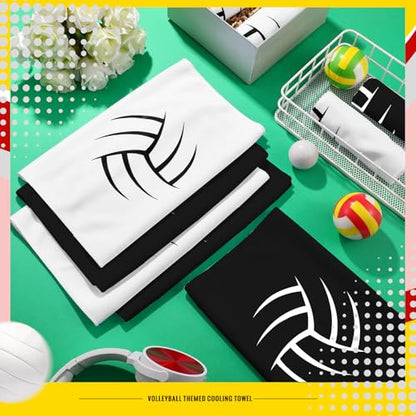 12 Count Volleyball Cooling Towels Volleyball Gifts for Team Soft Sports Breathable Chilly Towels Ice Neck Wrap Workout Sweat Washcloths for Sports Gym Microfiber Dishcloths for Coach Gifts - style: Volleyball