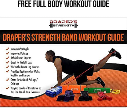 Draper's Strength Heavy Duty Resistance Stretch Loop Bands for Powerlifting Workout Exercise and Assisted Pull Ups