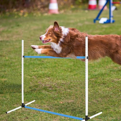 Halloscume 6 Pcs Dog Agility Training Jumps Hurdles,Blue and White - color: Blue and White