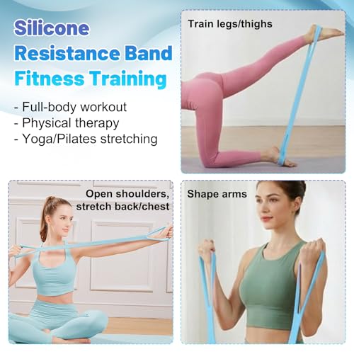 6 Pcs Figure 8 Resistance Band, Arm Resistance Bands with Handles, Loop Stretch Exercise Band Set for Physical Therapy, Yoga, Pilates, Women ＆ Men