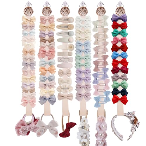 6PCS Bow Holder Hair Bow Organizer,Baby Decorative Hair Accessories Organizer,Flower Hair Clips Storage Bow Holder for Girls Hair Bows,Room Nursery Wall Hanging Decors (hua-6-B) (hua-6-B) (hua-6-M) - color: hua-6-M