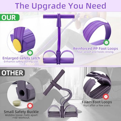 Pedal Resistance Band with Handles, Enhanced 6-Tube Foot Pedal Resistance Band, Multifunction Tension Rope for Full Body Workout, Manual Tension Training Pedal for Arms Legs Abs Waist Home Gym