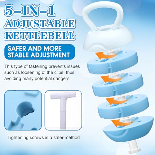 Adjustable Water Filled Kettlebell 5/8/13/17/22 lb Water Filled Kettlebells Weights Set for Home Gym, Kettle Bell Sets for Women at Home and Cross-training Exercise