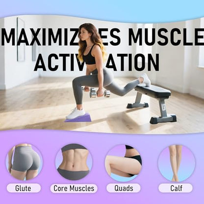 Folaps Squat Wedge Block with Guide for Heel Elevated Squat Weightlifting Slant Board for Squats with Carry Bag to Improve Mobility Balance and Strength Performance