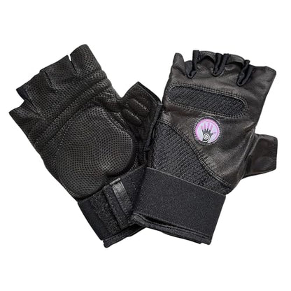 Fitness Fingerless Gloves for Men & Women | Medium Black Weight Lifting Glove with Ergonomic Gel Pad Wrist Support, Non-Slip Grip, Comfortable Workout Glove for Gym Exercise & Training - size: Medium