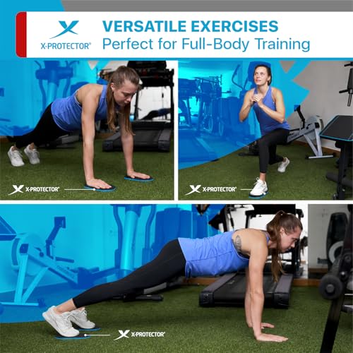 X-Protector Sliders for Working Out - 2 PCS - Double-Sided Exercise Sliders for Hard & Carpeted Floors - Gliders for Exercising!