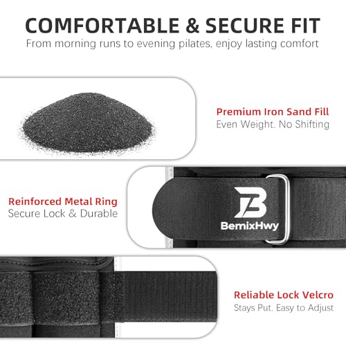 Adjustable Ankle Weights Set 1 Pair 2-10 lbs, Comfortable Leg Weights for Walking, Running, Pilates, Yoga, Home Workout & Physical Therapy