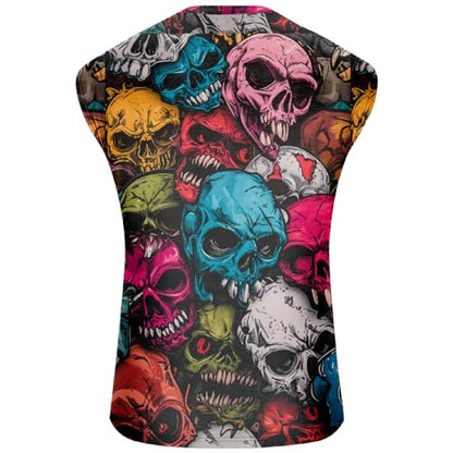 domirica Graphic Tank Tops Men Skull Printed Sleeveless Summer Oversized Loose Gym Workout Breathable Sportswear