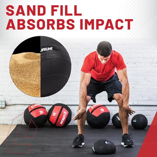 Lifeline Fitness Weighted Slam Ball - Easy to Grip Slam Ball for Home Gym and HIIT Workouts
