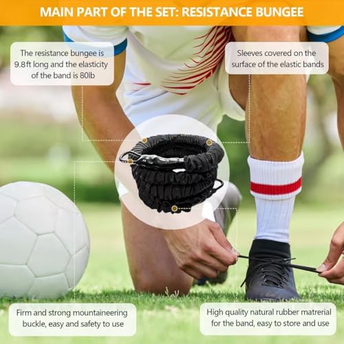 80lb Speed Training Equipment, Resistance Band Exercising Set - size: 9.8ft