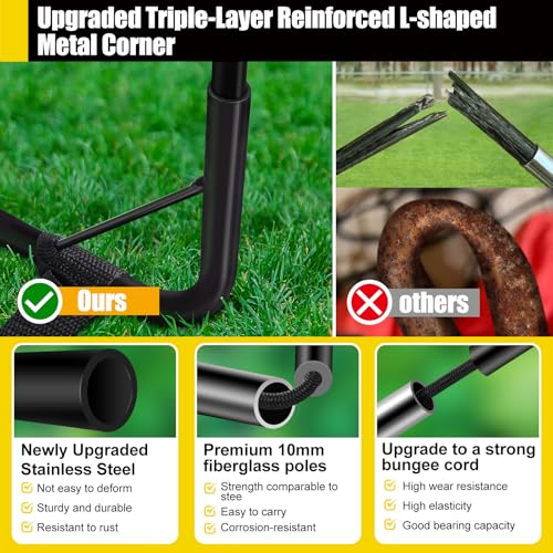 Kids Soccer Goals for Backyard Set, 2 Pack of 4x3 ft 6x4 ft Portable Pop Up Soccer Nets with Soccer Ball, Agility Ladder, Cones, Complete Training Equipment for Youth, Toddler Outdoor Sports Games