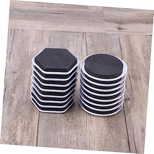 Artibetter 16pcs Heavy Furniture Moving Pads Circle Hexagon Sliders Core Sliders for Carpet Wood Laminate Floors Furniture Coasters