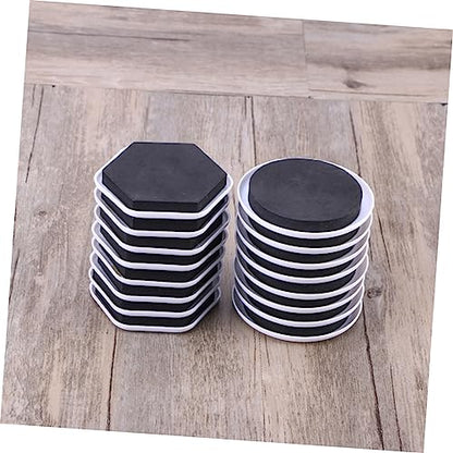 Artibetter 16pcs Heavy Furniture Moving Pads Circle Hexagon Sliders Core Sliders for Carpet Wood Laminate Floors Furniture Coasters