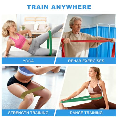 MORECOO Resistance Bands for Physical Therapy & Workout - 25 Yard Natural Latex Exercise Band Roll, Cut-to-Length Elastic Stretch Bands for Rehab, Pilates, Strength Training & Home Gym